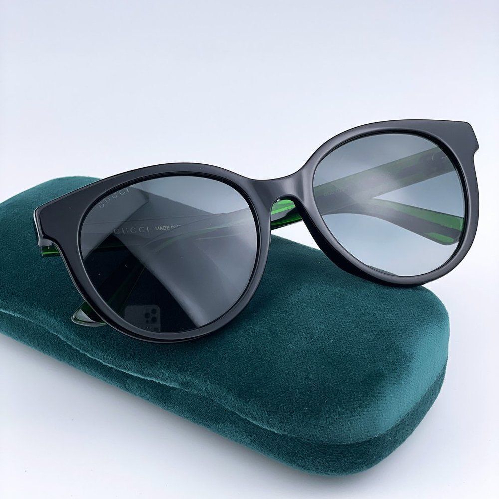NEW GUCCI GG0702SKN 004 Black/Colorful Gray Gradient Round Women Sunglasses - Picture 12 of 13